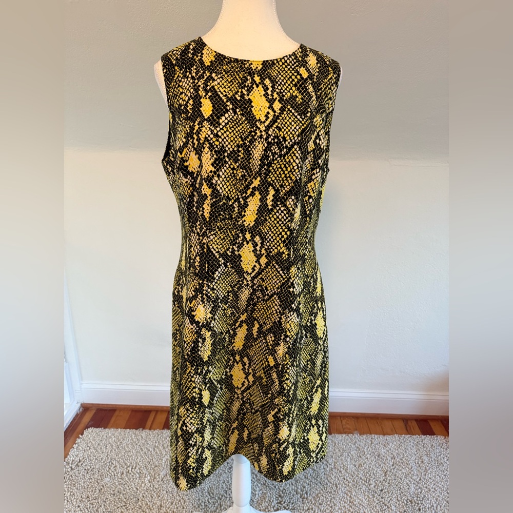 Karen Millen Black and Yellow Dress Size 10